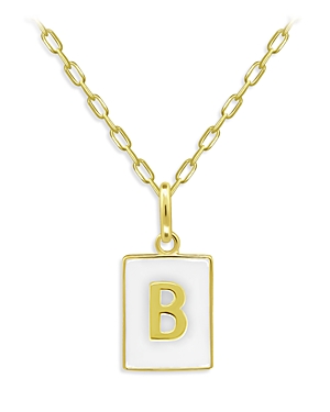 Aqua Rectangle Initial Pendant In 18k Gold-plated Sterling Silver, 15.5 - 100% Exclusive In B