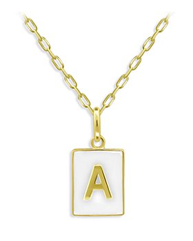 AQUA - Rectangle Initial Pendant in 18K Gold-Plated Sterling Silver, 15.5" - 100% Exclusive 