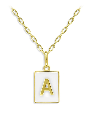 Aqua Rectangle Initial Pendant In 18k Gold-plated Sterling Silver, 15.5 - 100% Exclusive In A