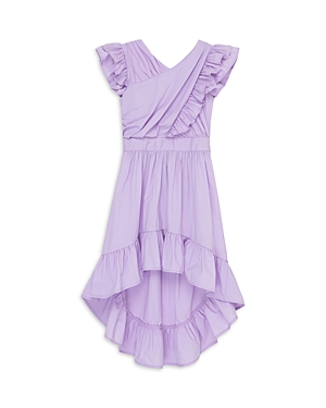 Habitual Girls' Ruffled Wrap Dress - Big Kid In Purple
