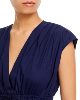 Tora V Neck Smocked Poplin Dress