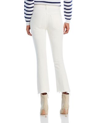 The Insider High Rise Crop Step Fray Bootcut Jeans in Cream Puff