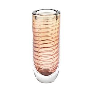 Global Views Spiraled Glass Vase, Amber In Brown