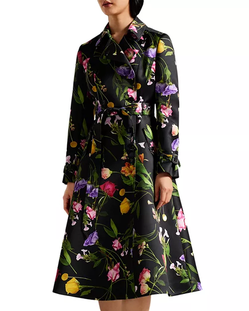 Ted Baker Moiraa Floral Print Trench Coat