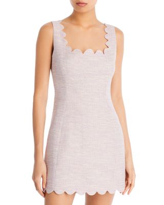 AQUA - Tweed Scalloped Sheath Mini Dress - 100% Exclusive