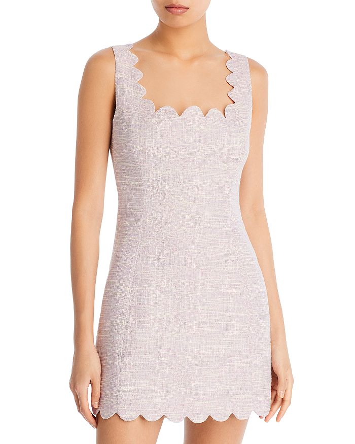 AQUA Tweed Scalloped Sheath Mini Dress - 100% Exclusive | Bloomingdale's