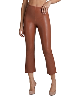 Commando Faux Leather Cropped Flare Leggings In Cocoa