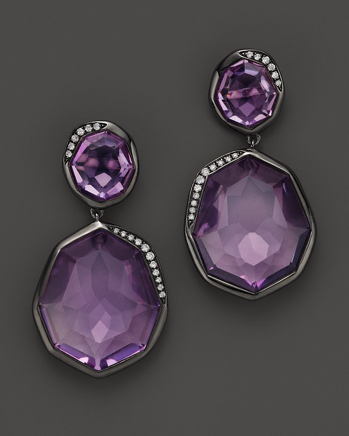 Black amethyst shop earrings