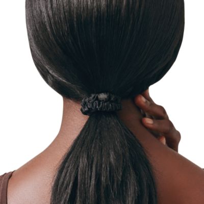 Pure Silk Back to Basics Skinny Scrunchies in Black, Set of 4