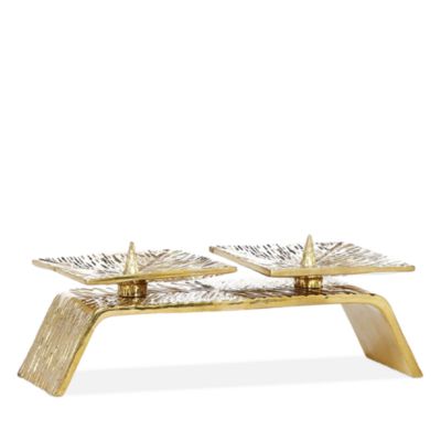 Global Views - Double Torch Candle Holder in Brass