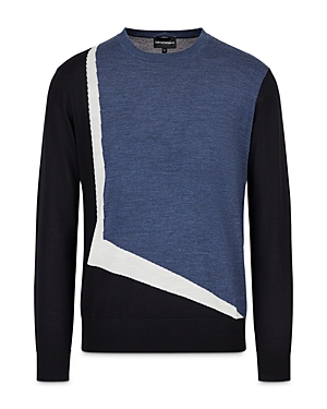 Armani Collezioni Emporio Armani Wool Color Block Sweater In Multi
