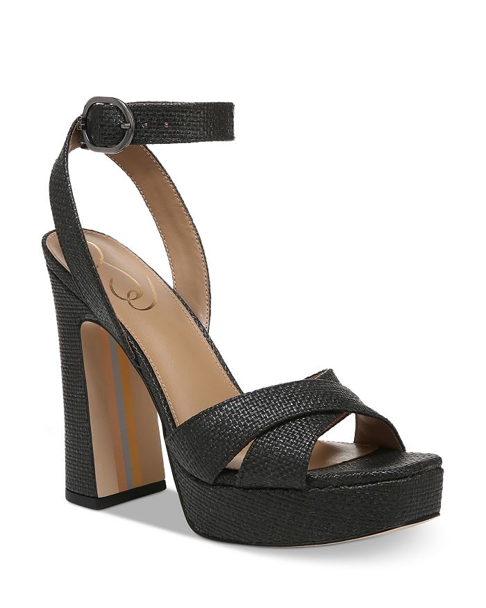 Sam Edelman Women's Kayna Square Toe Crossover Strap High Heel Sandals ...