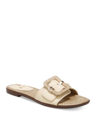 Sam Edelman Women s Gaige Buckle Slip on Slide Sandals In Beige