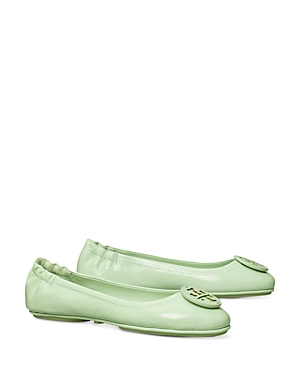 TORY BURCH WOMEN'S MINNIE DOUBLE T TRAVEL LEATHER BALLET FLATS