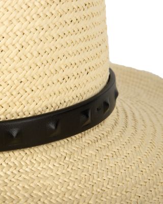 ALLSAINTS Injected Pyramid Stud Straw Hat | Bloomingdale display picture 1