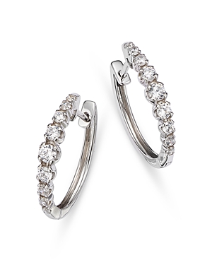 Bloomingdale's Diamond Graduated Small Hoop Earrings in 14K White Gold, 0.50 ct. t.w. - 100% Exclusive