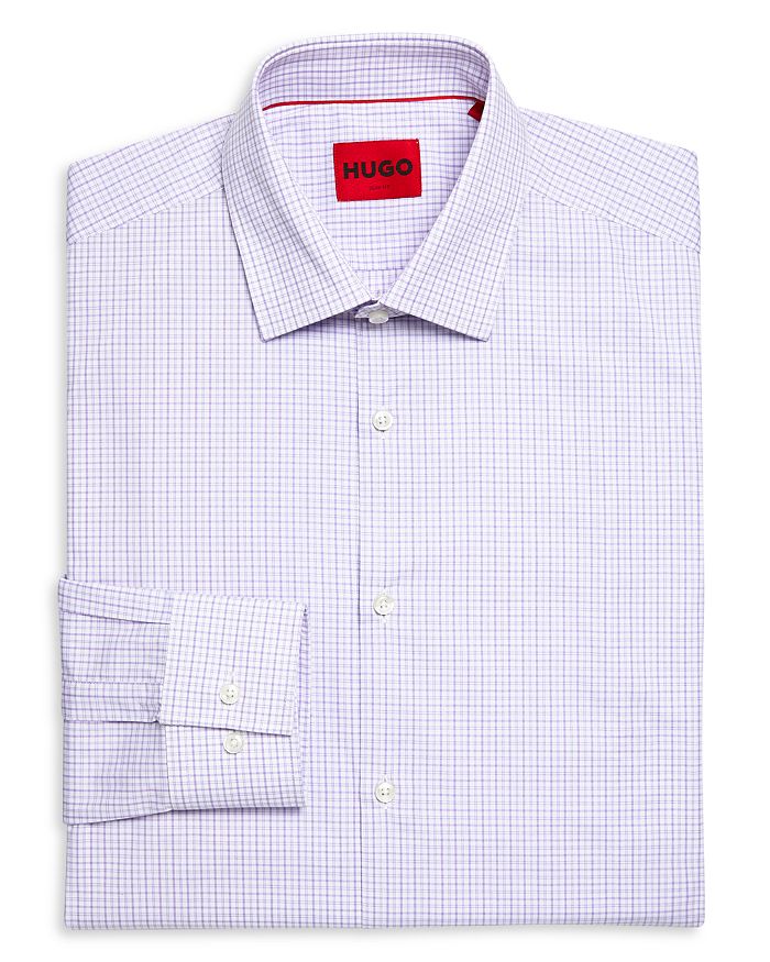 HUGO Kenno Cotton Micro Check Slim Fit Dress Shirt | Bloomingdale's