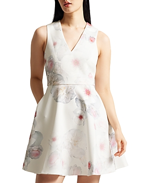 TED BAKER EMLEEY PRINTED SKATER DRESS
