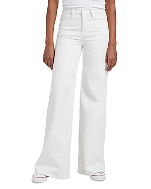 GOOD AMERICAN GOOD WAIST HIGH RISE WIDE LEG PALAZZO JEANS IN WHITE