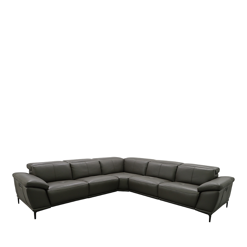 Bloomingdale's Aprile Leather Reclining Sectional Sofa In Graphite