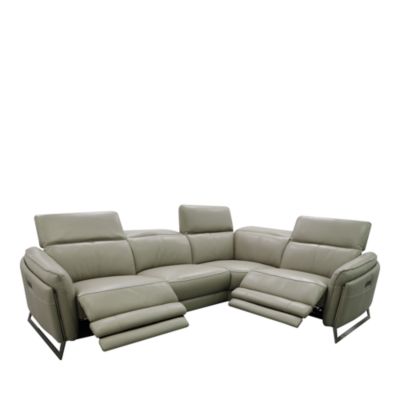 Silvio 5-Piece Power Reclining Leather Sectional - Exclusive