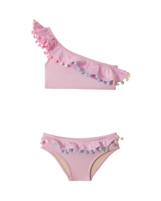 PQ Swim - Girls' One Shoulder Ruffle Bikini - Little Kid, Big Kid
