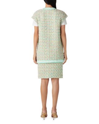 porridge textured slim knit mini dress Ulla Johnson | Women's Vittoria Knit Wedding Guest Dress with Fringe in White Short Sleeve Mini Dress Size Medium main image 1