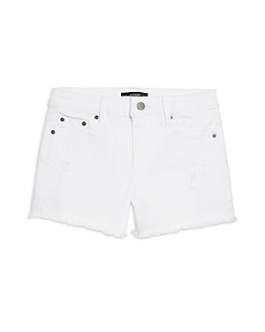 Aqua Girls' Frayed Hem Denim Shorts, Big Kid - 100% Exclusive In White