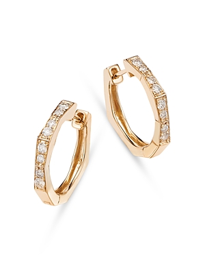 Bloomingdale's Diamond Wave Small Hoop Earrings in 14K Yellow Gold, 0.34 ct. t.w. - 100% Exclusive