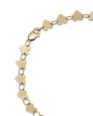 14K Yellow Gold Heart Link Bracelet