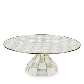 MacKenzie-Childs Sterling Check Enamel Pedestal Platter