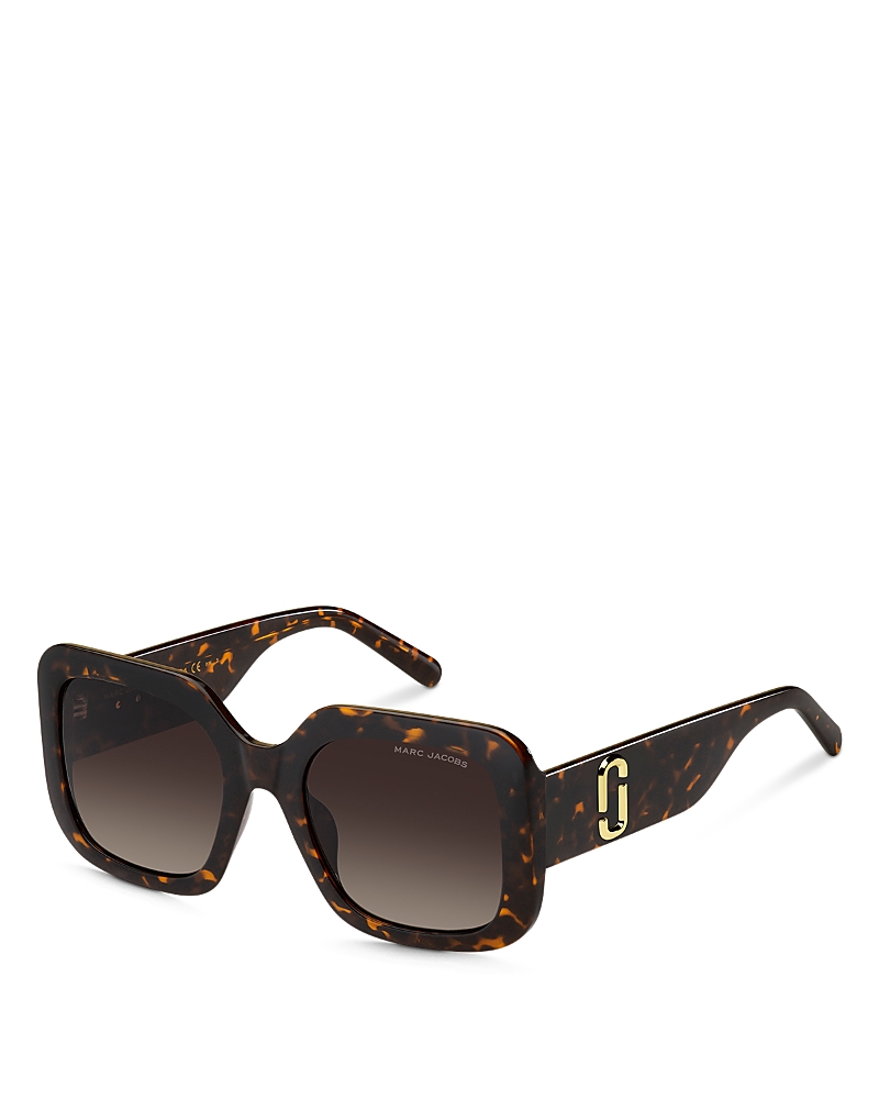 Marc Jacobs Marc Square Sunglasses, 53mm In Havana/brown Gradient