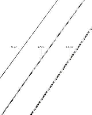 Men's Sterling Silver Small Box Chain Necklace, 2.7mm