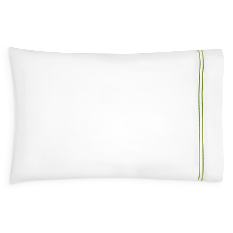 Sferra Grande Hotel Standard Pillowcase, Pair In White/fern