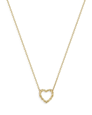 Shop Zoë Chicco 14k Yellow Gold Twisted Heart Necklace, 14-16