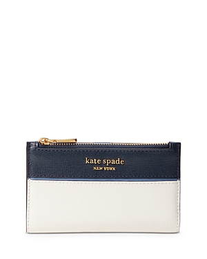 Kate Spade New York Morgan Color Blocked Saffiano Leather Slim Bifold Small Wallet In Cream Multi