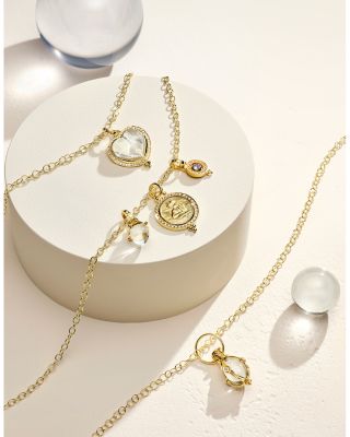 18K Yellow Gold Celestial Blue Moonstone &amp; Diamond Mini Orbit Pendant