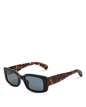 Shop Rag & Bone Rectangular Sunglasses, 52mm In Black/blue Solid