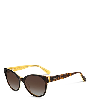Kate Spade New York Nathalie Cat Eye Sunglasses, 55mm In Havana/brown Polarized Gradient