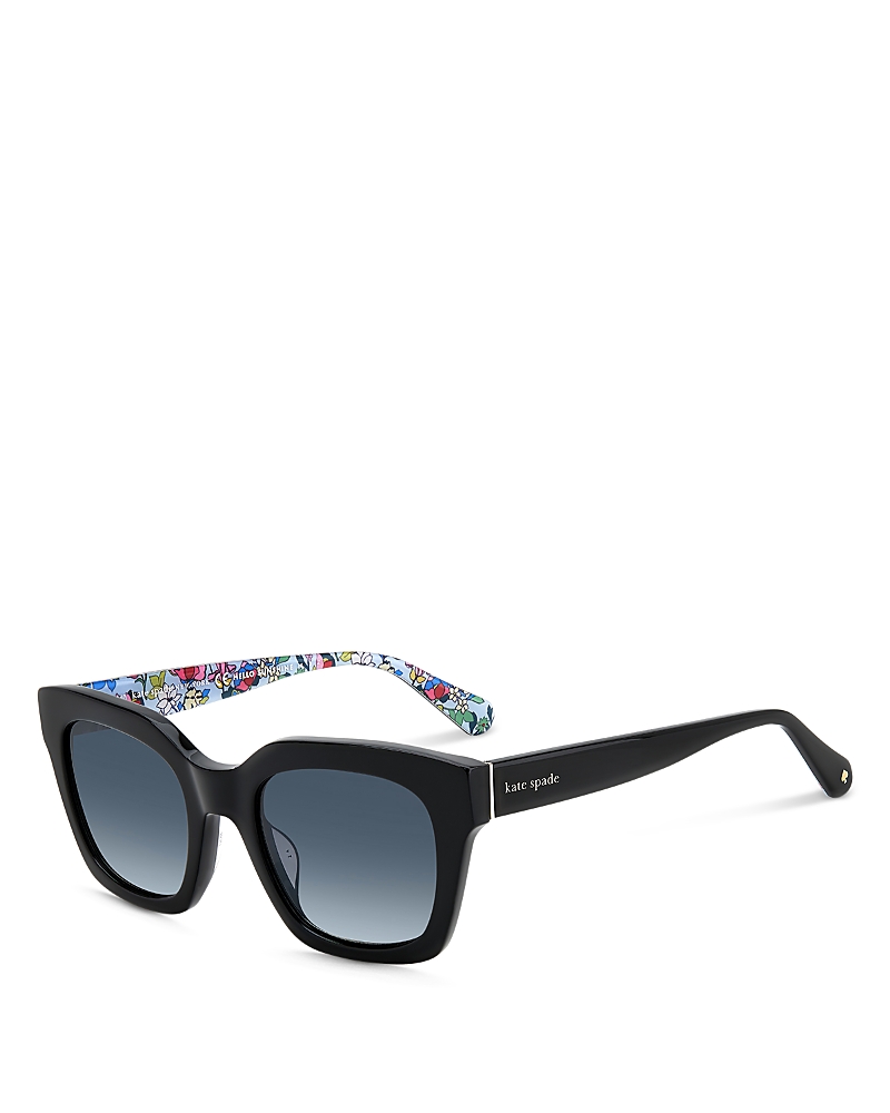 Kate Spade Camryns 50mm Gradient Polarized Square Sunglasses In Black/gray Polarized Gradient
