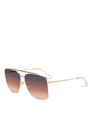 Shop Isabel Marant Rectangular Aviator Sunglasses, 62mm In Gold/orange Gradient