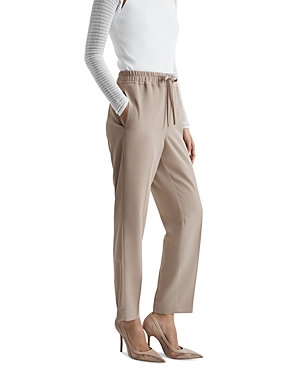 Shop Reiss Hailey Pull On Tapered Pants In Mink