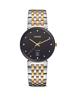 Rado Florence Classic Diamonds Watch, 38mm In Black/two-tone