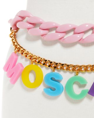Moschino Women's Bijoux Small Chain Link Logo Belt