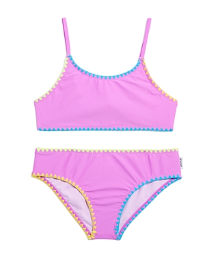 Limeapple Girls' Brittany Trimmed Two Piece Swimsuit Set - Big Kid In Purple