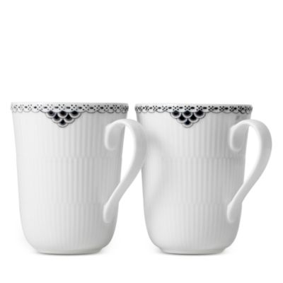 Black Lace Mug, Set of 2