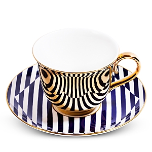 Shop Richard Brendon Tea Saucer And Reflect Teacup Set In Gold