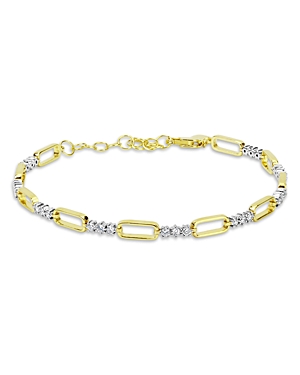 Meira T 14k Yellow Gold Diamond (0.45 Ct. T.w.) Paperclip Link Bracelet In Yellow/white