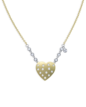 Meira T 14k Yellow Gold & Diamond Heart Necklace In Gold/white