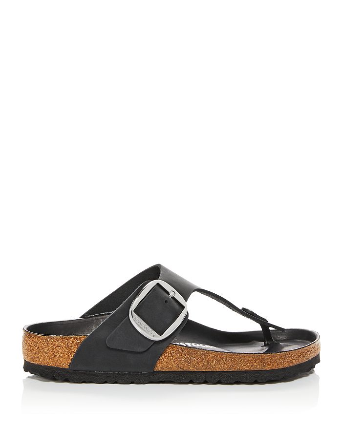 Shop Birkenstock Women's Gizeh Big Buckle Thong Sandals In Oiled Nubuck Black